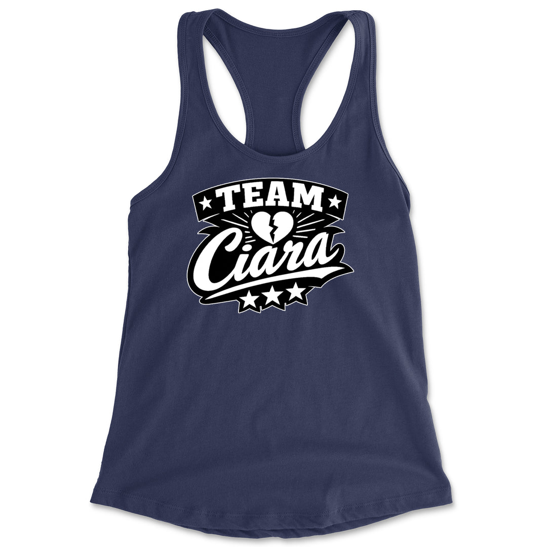 Team Ciara Scamanda Broken Heart Racerback Tank Top for Women Navy Blue