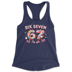 67 Candy Swirl Meme Racerback Tank Top for Women Navy Blue