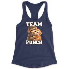 Team Punch Panchi-kun Monkey Racerback Tank Top for Women Navy Blue