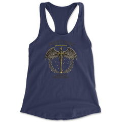 Fourth Wing Dragon Rider Vintage Basgiath War College Racerback Tank Top for Women Navy Blue