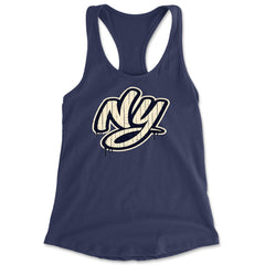 NYC New York City Grunge Street Racerback Tank Top for Women Navy Blue