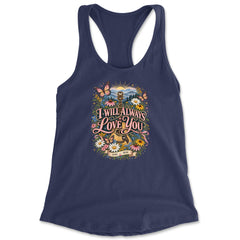 I Will Always Love You Dolly Racerback Tank Top for Women Navy Blue