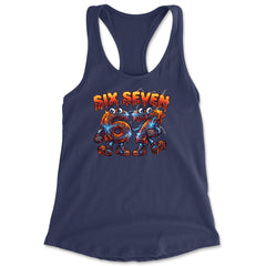 67 Lava Lightning Six Seven Meme Racerback Tank Top for Women Navy Blue