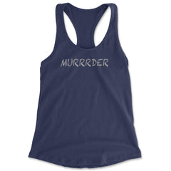 Murrrder Glitter Traitor Racerback Tank Top for Women Navy Blue