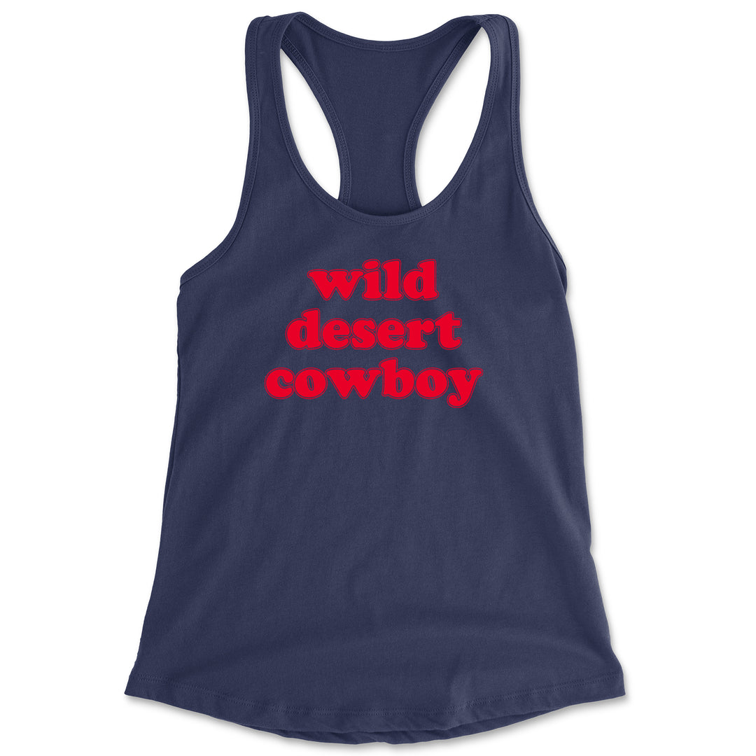 Wild Desert Cowboy Country Racerback Tank Top for Women Navy Blue