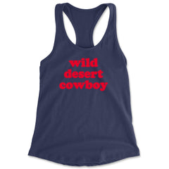 Wild Desert Cowboy Country Racerback Tank Top for Women Navy Blue