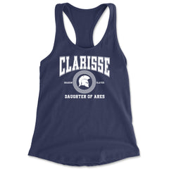 Clarisse Daughter of Ares Battle Ready Racerback Tank Top for Women Navy Blue