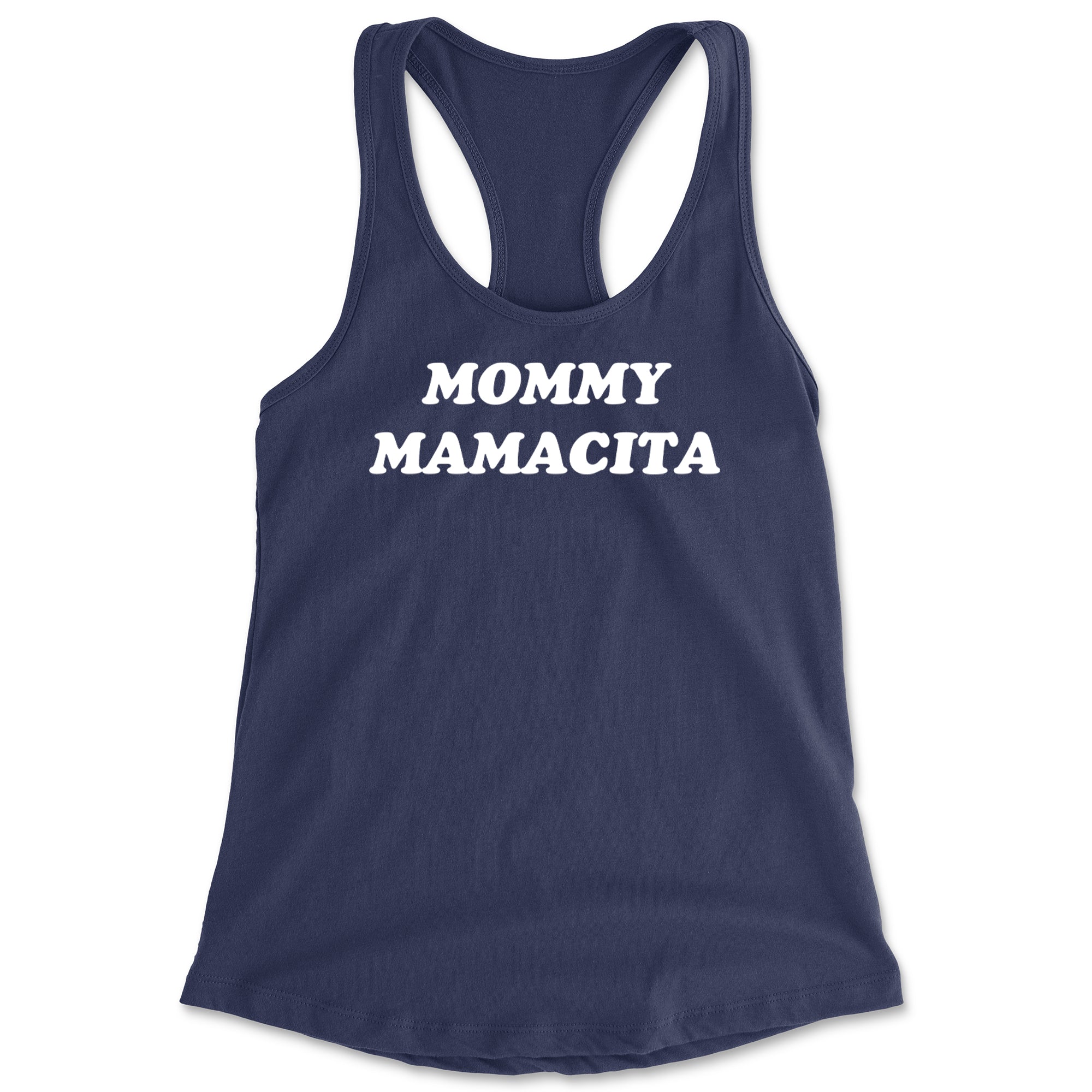 Mommy Mamacita Love Island Racerback Tank Top for Women Navy Blue