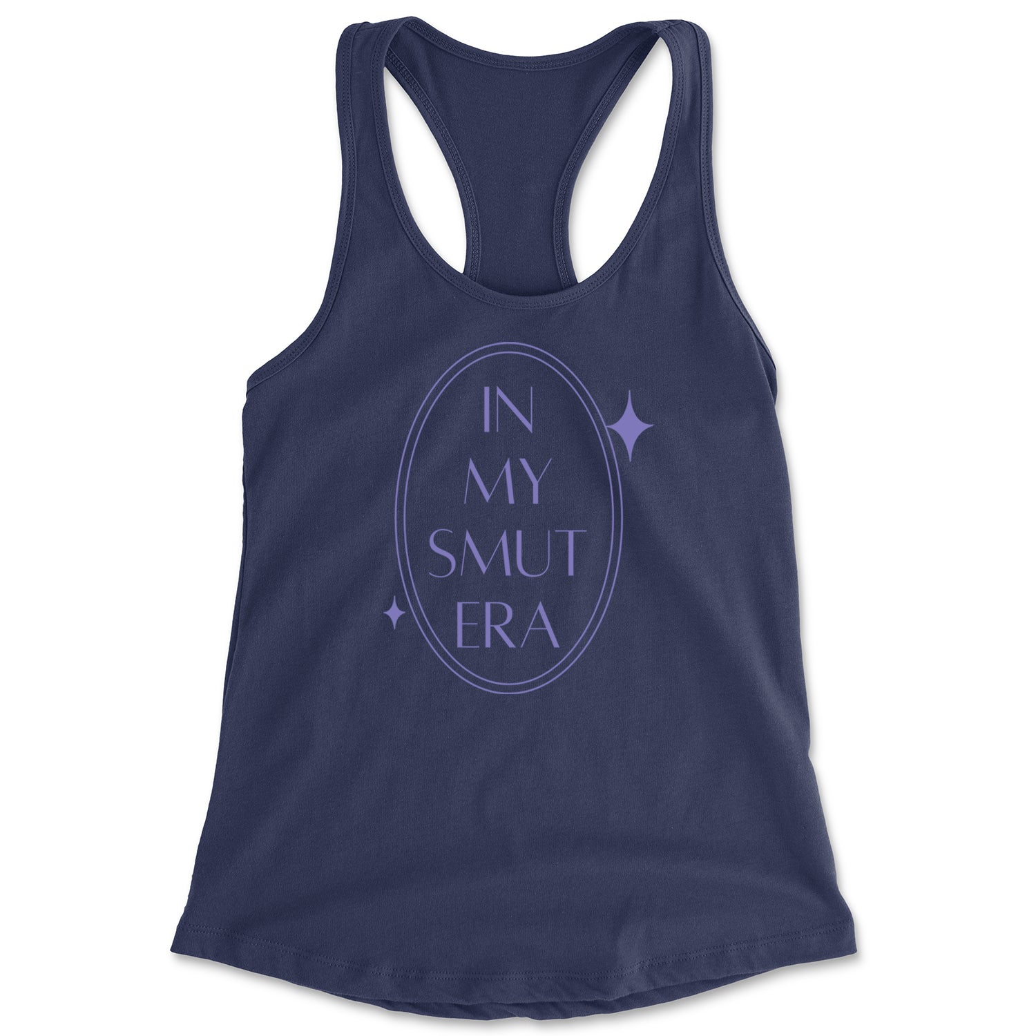 In My Smut Era Romantasy Racerback Tank Top for Women Navy Blue