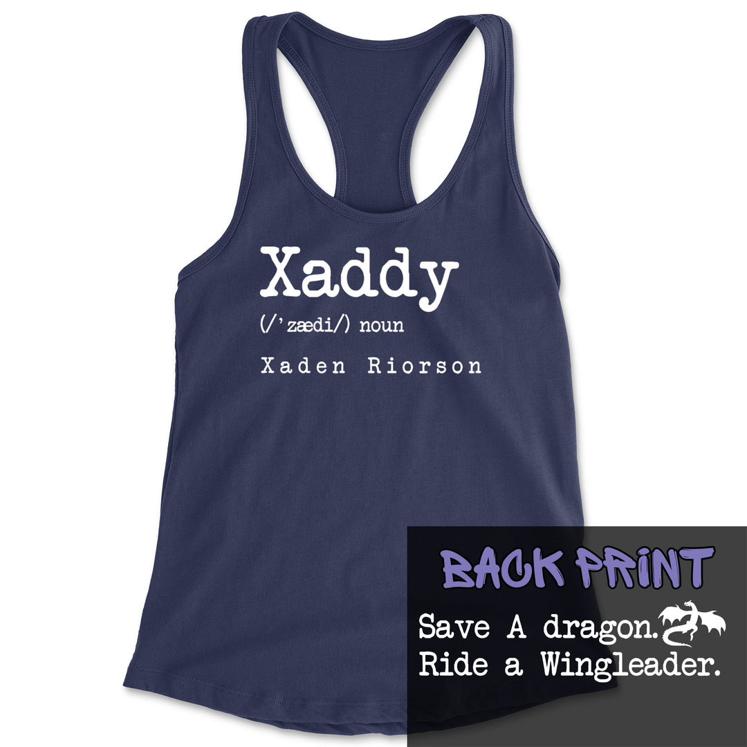 Xaddy Save A Dragon Ride A Wingleader Racerback Tank Top for Women Navy Blue