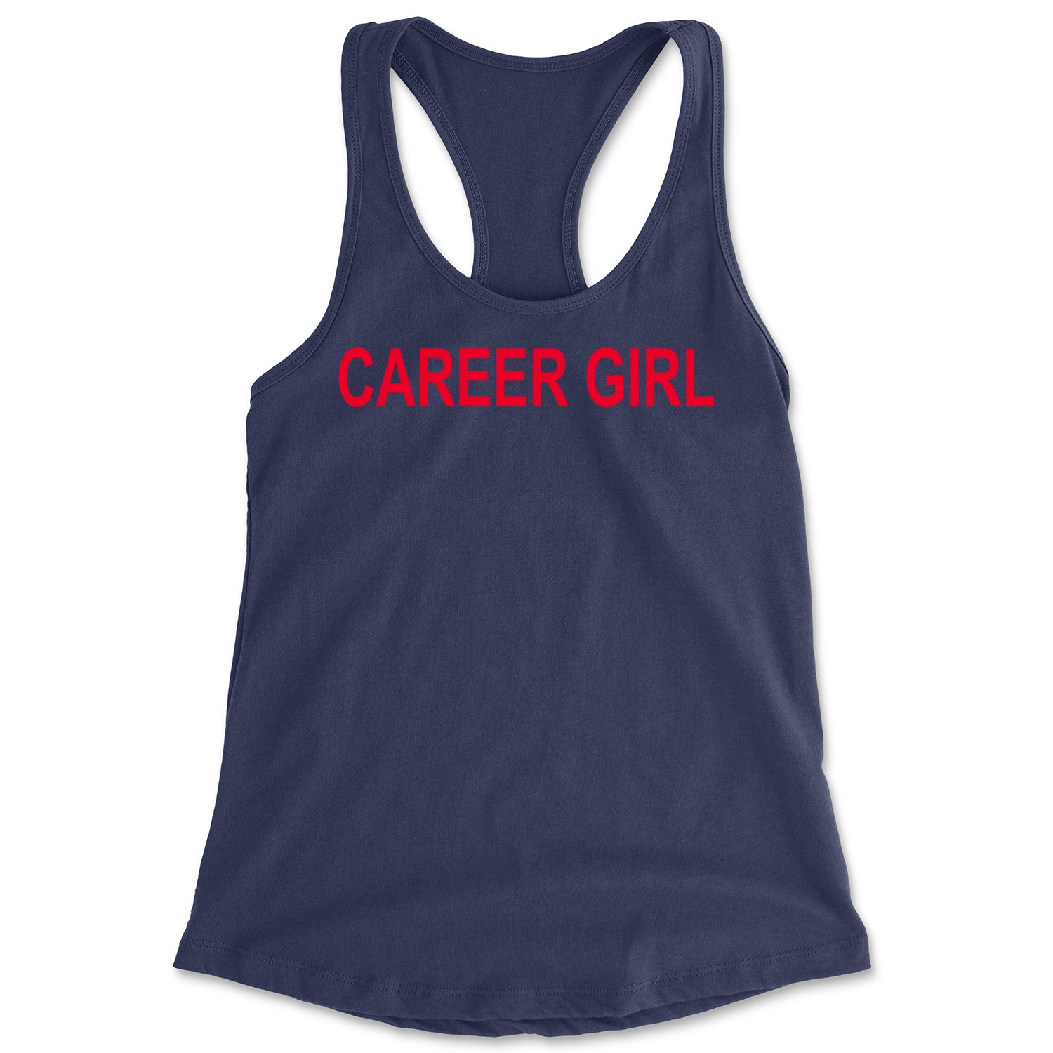 Career Girl Trendsetter Statement Racerback Tank Top for Women Navy Blue