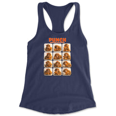 Punch Play Hard Love Harder Racerback Tank Top for Women Navy Blue