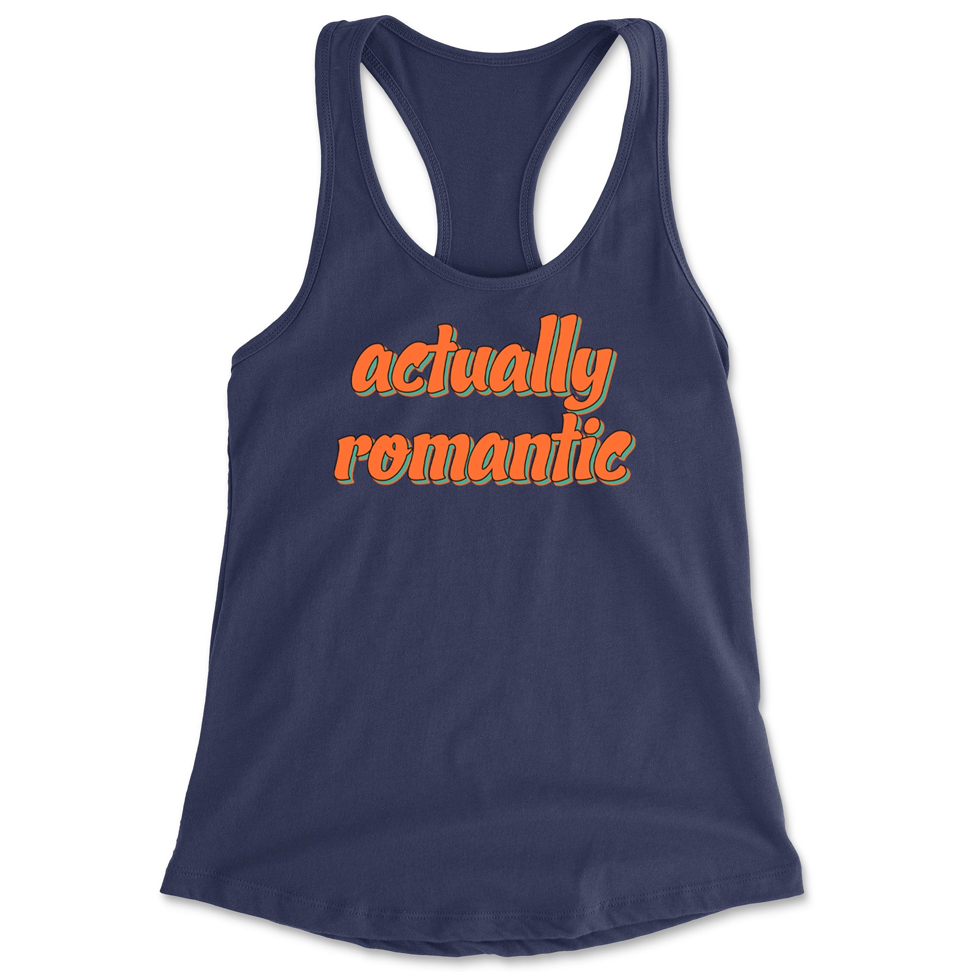 Actually Romantic Racerback Tank Top for Women Navy Blue