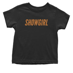 Showgirl Orange Glitter Infant One-Piece Romper Bodysuit Or Toddler T-shirt Black