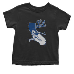 Los Angeles Baseball Batter Up Infant One-Piece Romper Bodysuit Or Toddler T-shirt Black