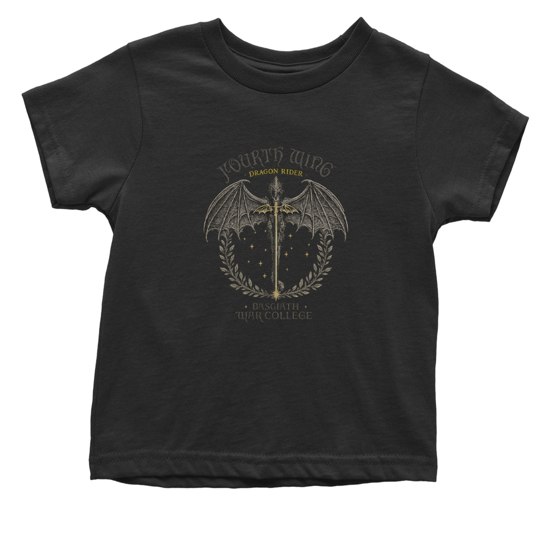 Fourth Wing Dragon Rider Vintage Basgiath War College Infant One-Piece Romper Bodysuit Or Toddler T-shirt Black