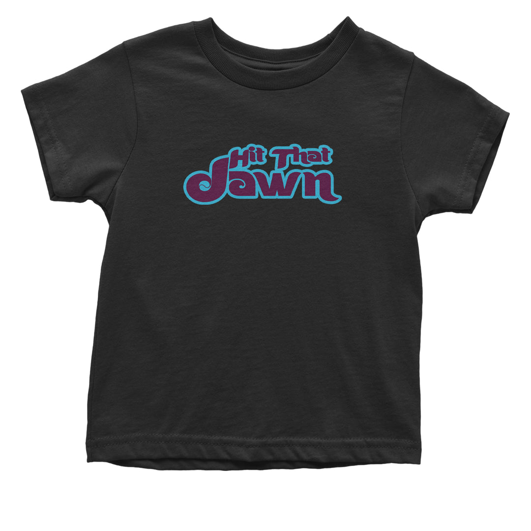 Hit That Jawn Philly Baseball graphic on Onesie and Toddler T-Shirt in Black alternate view 2