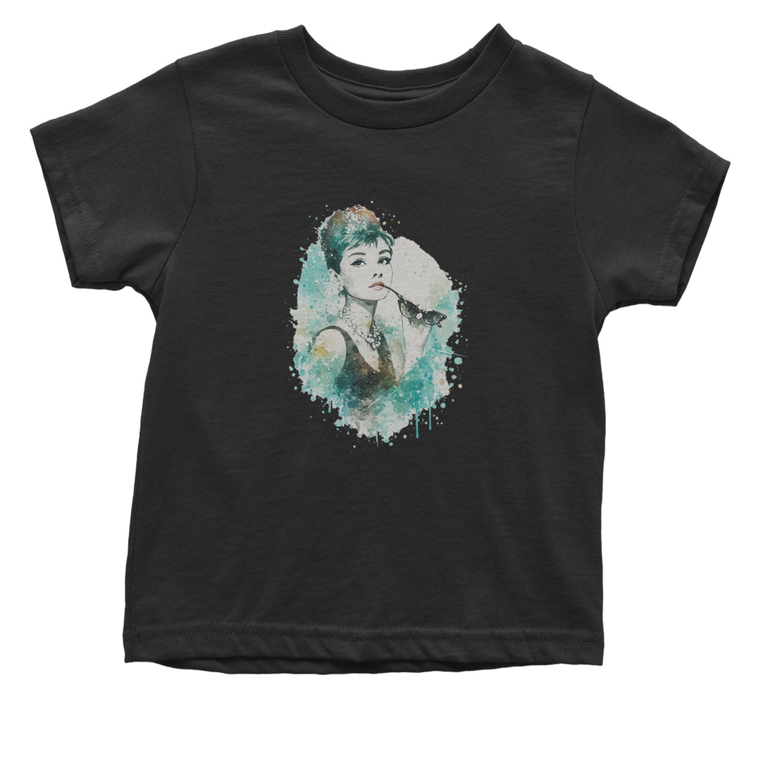 Mrs. Herpburn Iconic Watercolors Infant One-Piece Romper Bodysuit Or Toddler T-shirt Black
