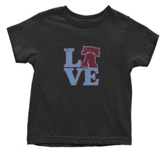 Love Philly Liberty Bell Infant One-Piece Romper Bodysuit Or Toddler T-shirt Black