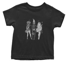 Vintage Spooky Squad Pinup Halloween Design Infant One-Piece Romper Bodysuit Or Toddler T-shirt Black