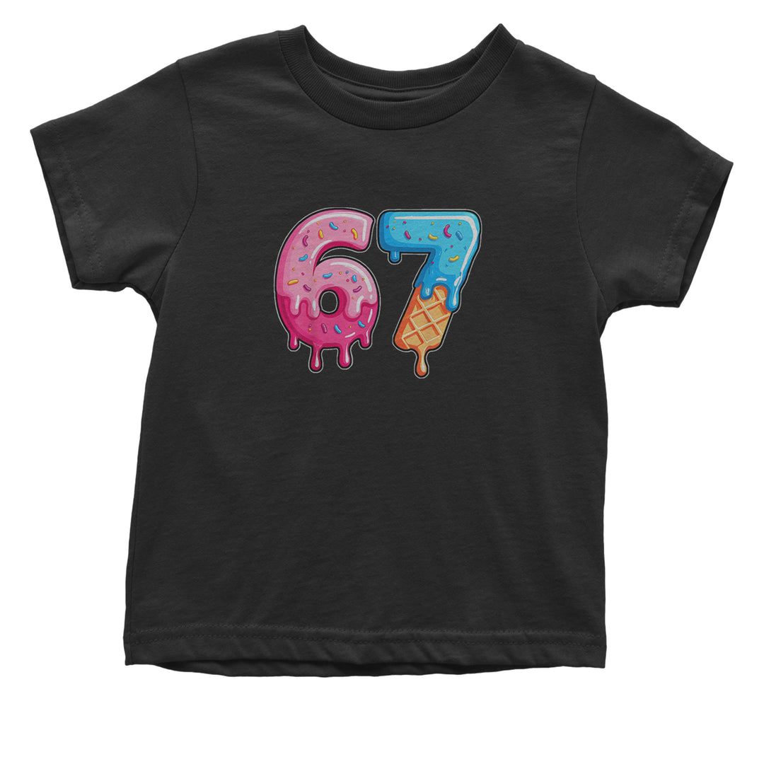 67 Dripping Ice Cream Donut Melt Infant One-Piece Romper Bodysuit Or Toddler T-shirt Black