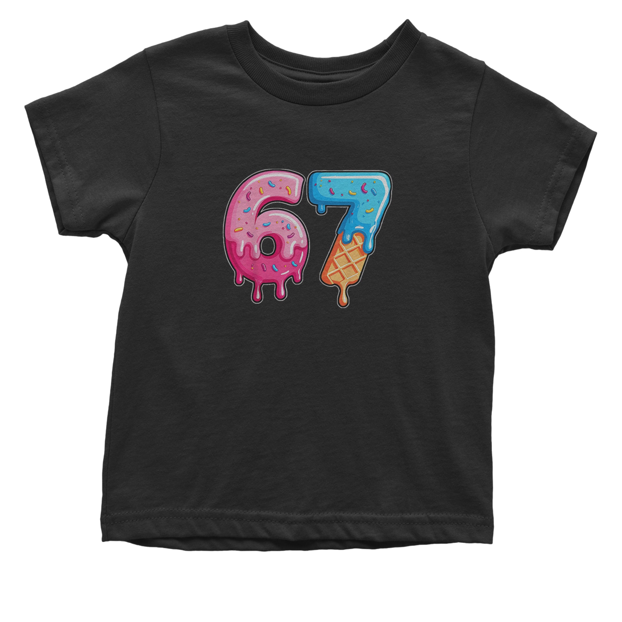 67 Dripping Ice Cream Donut Melt Infant One-Piece Romper Bodysuit Or Toddler T-shirt Black
