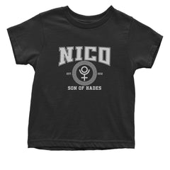 Nico Son of Hades Underworld Crest Infant One-Piece Romper Bodysuit Or Toddler T-shirt Black