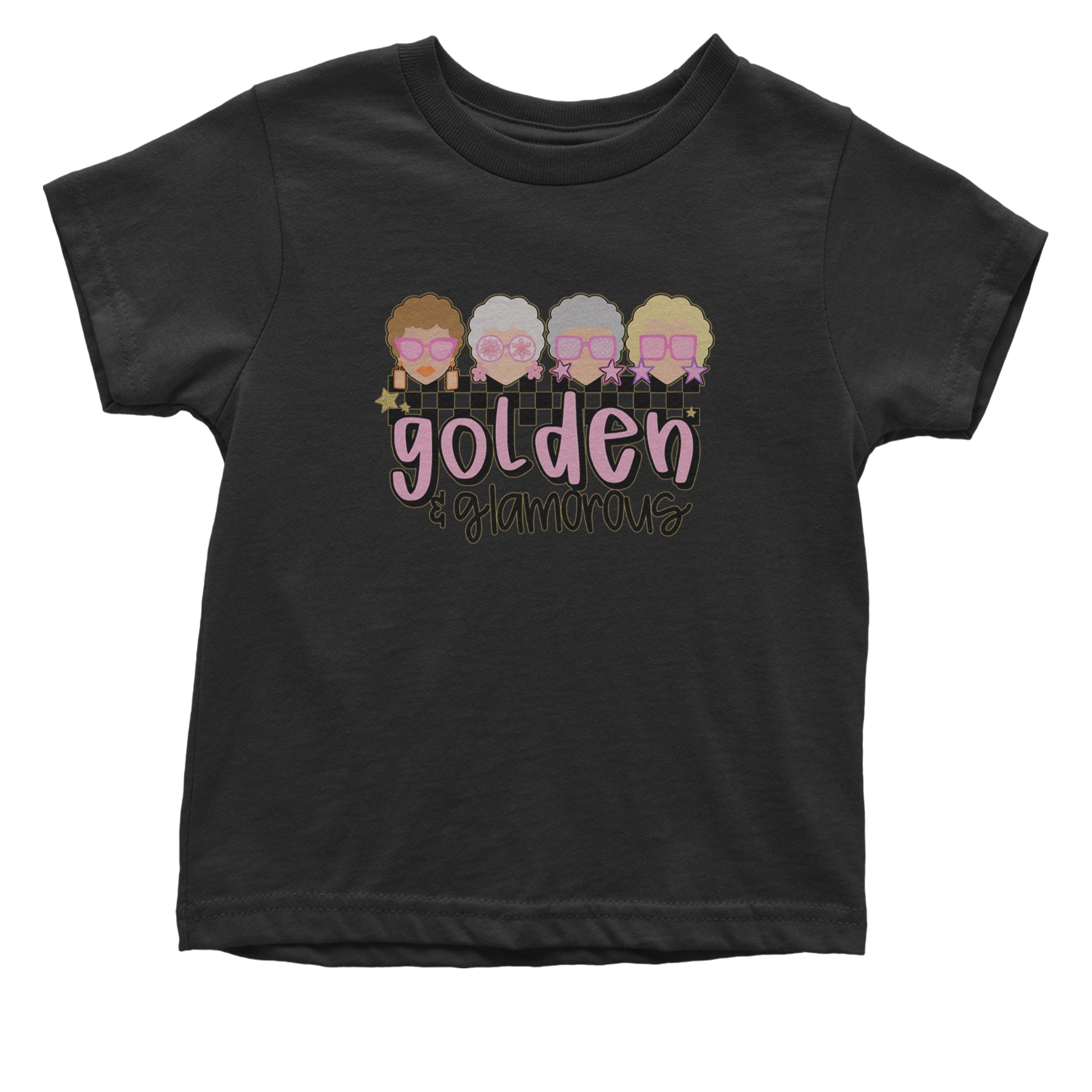 Golden And Glamorous Golden Girls Infant One-Piece Romper Bodysuit Or Toddler T-shirt Black