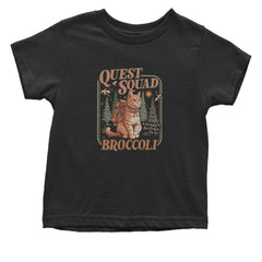 Quest Squad Broccoli Cat Fantasy Reader  Infant One-Piece Romper Bodysuit Or Toddler T-shirt Black