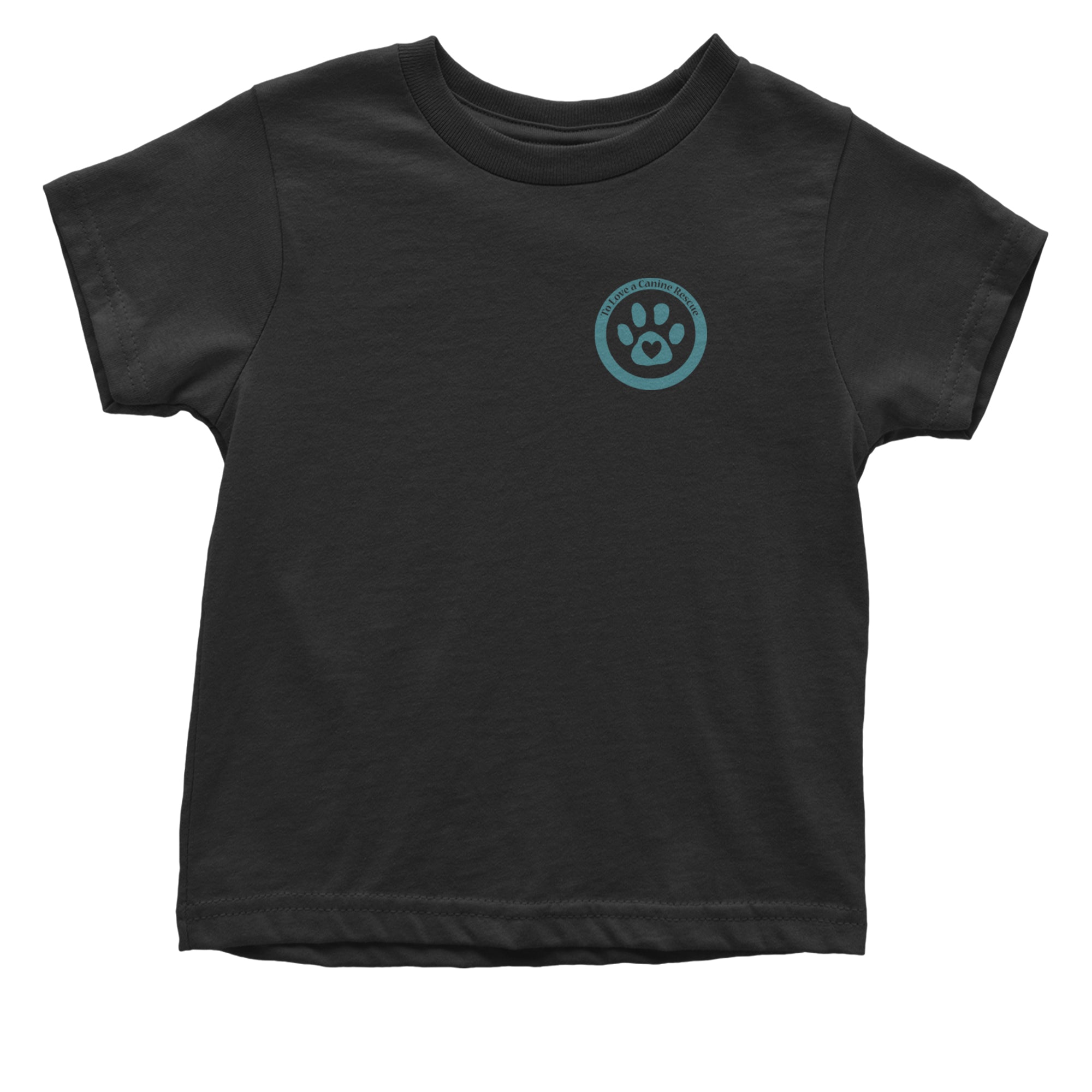 TLC To Love a Canine Dog Rescue Teal Infant One-Piece Romper Bodysuit Or Toddler T-shirt Black