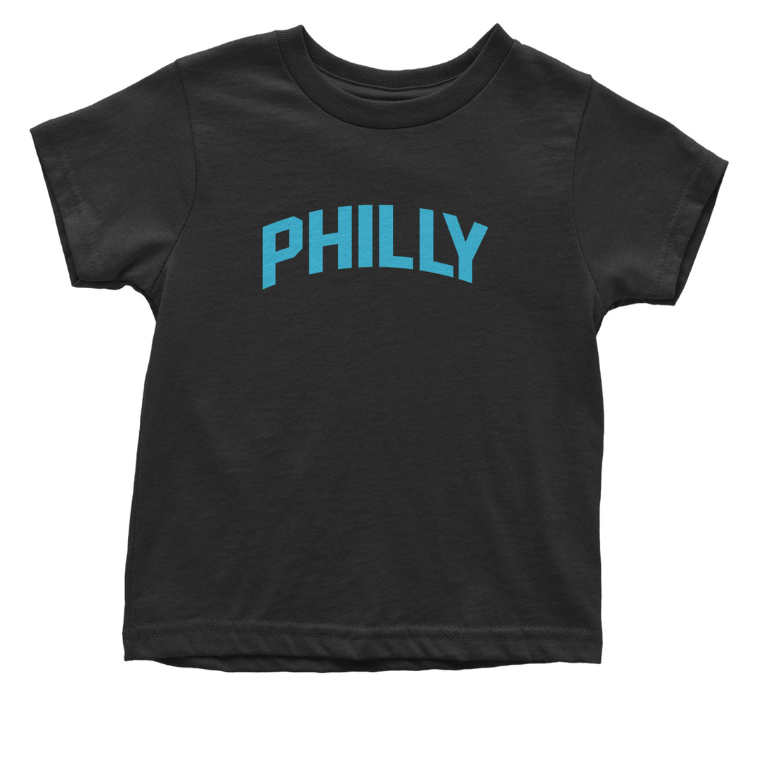 Philly Philadelphia Pride graphic on Onesie and Toddler T-Shirt in Black alternate view 2
