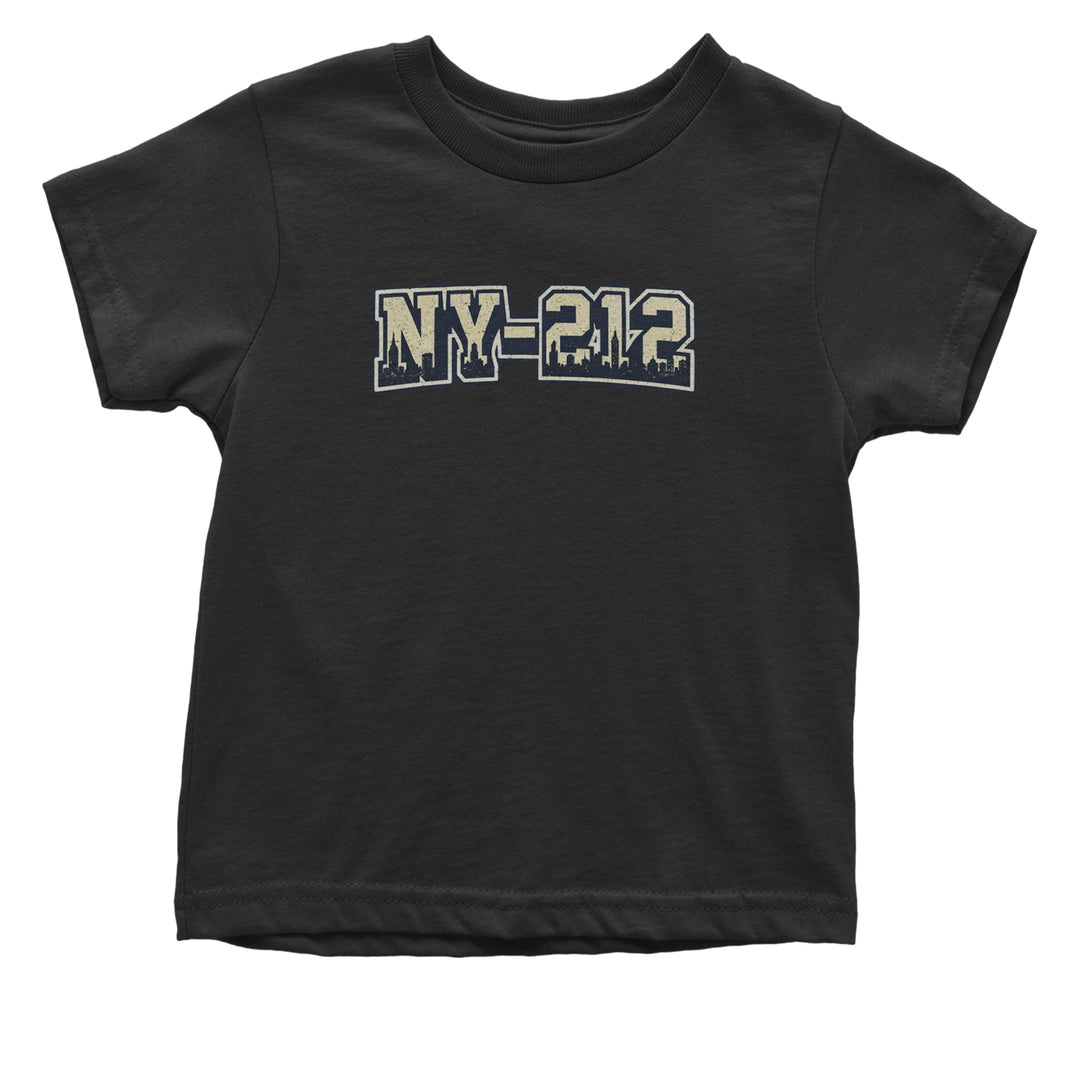 New York City 212 Area Code Skyline  Infant One-Piece Romper Bodysuit Or Toddler T-shirt Black