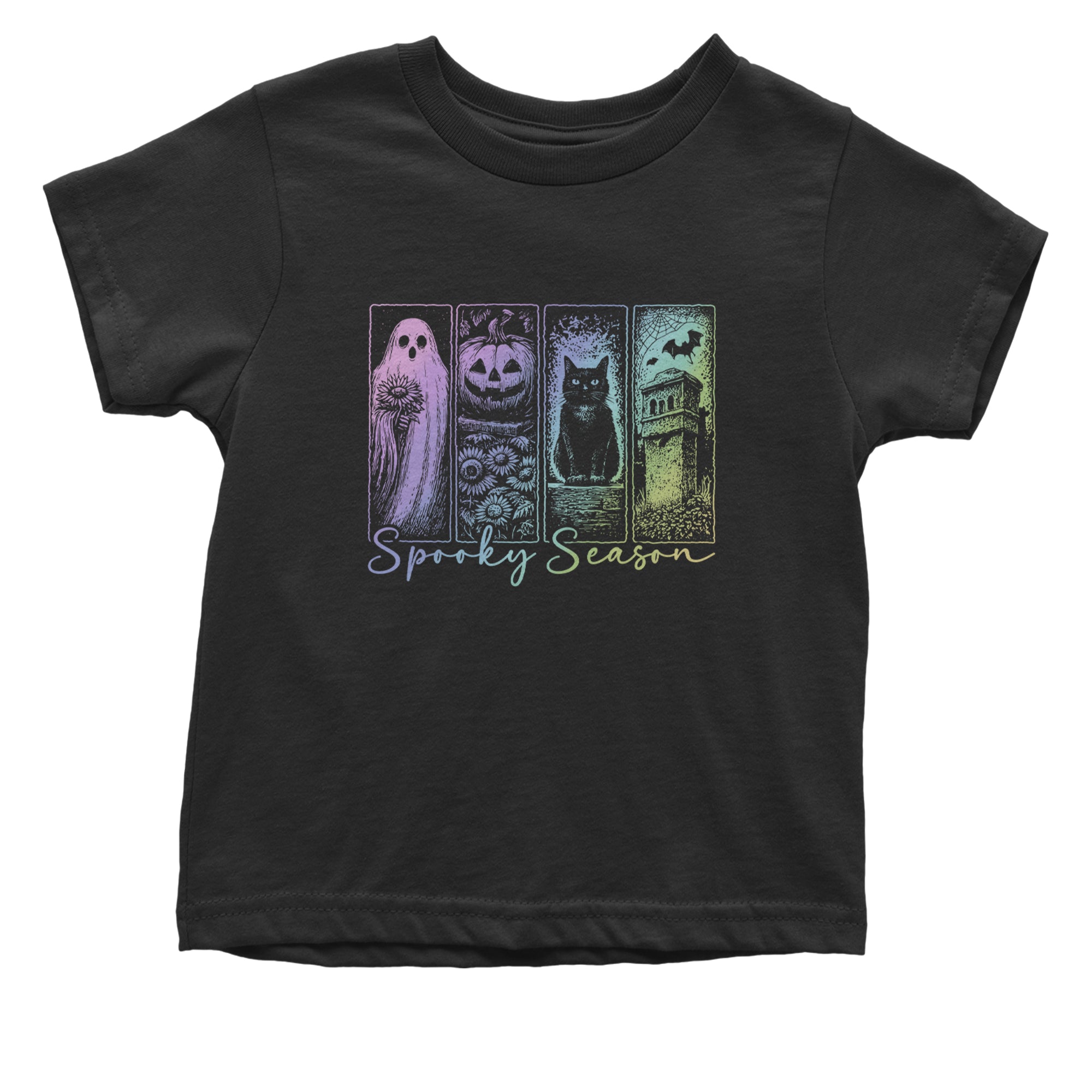 Spooky Season Cute Pastel Halloween Design Infant One-Piece Romper Bodysuit Or Toddler T-shirt Black