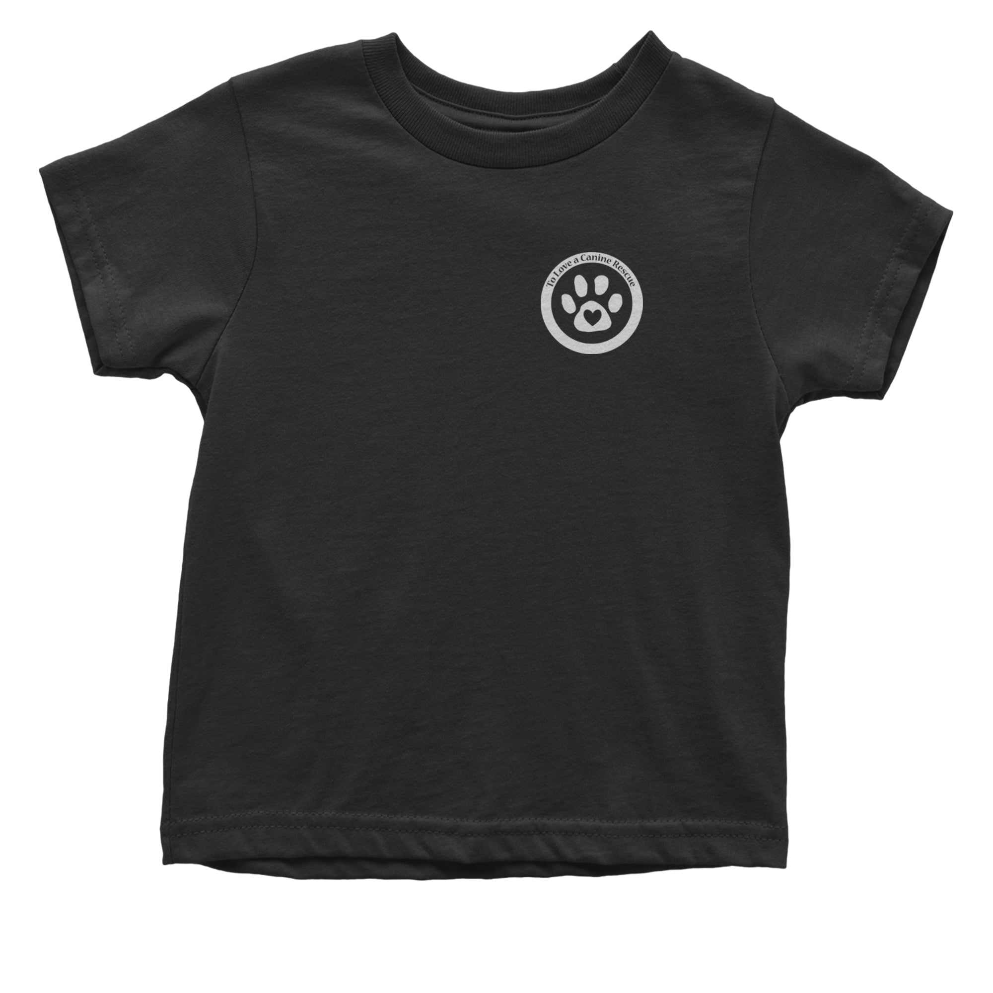 TLC To Love a Canine Dog Rescue White Infant One-Piece Romper Bodysuit Or Toddler T-shirt Black