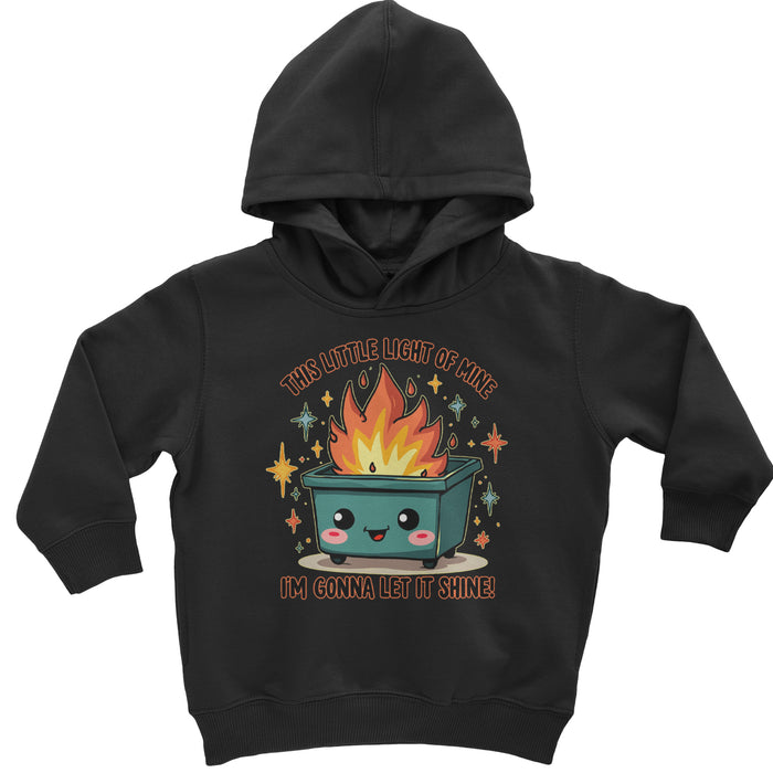 This Little Light of Mine Dumpster Fire Smile Face Toddler Hoodie Or Infant Fleece Romper