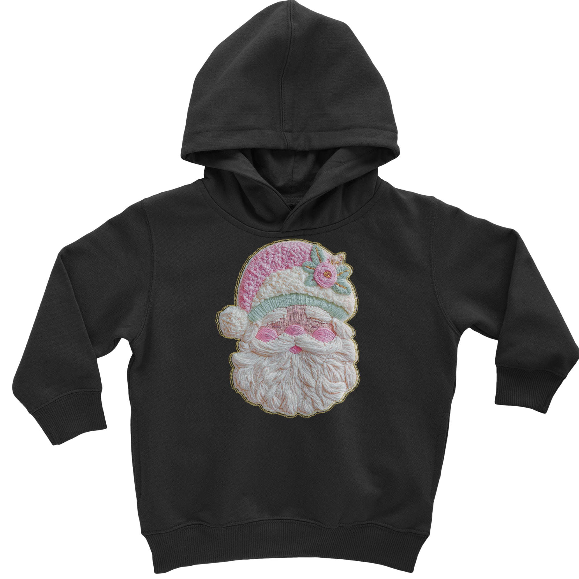 Vintage Santa Embroidery Art Soft Cottagecore Toddler Hoodie Or Infant Fleece Romper Heather Grey