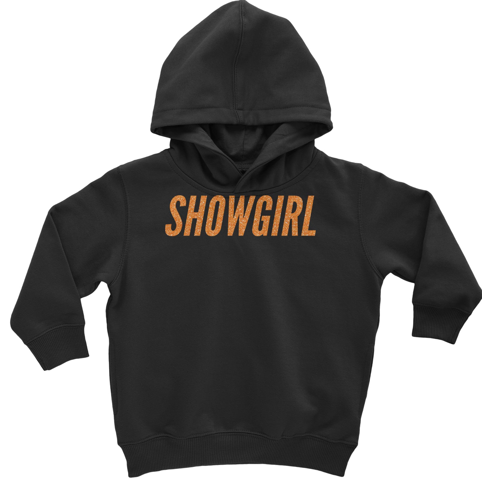 Showgirl Orange Glitter Toddler Hoodie Or Infant Fleece Romper Black