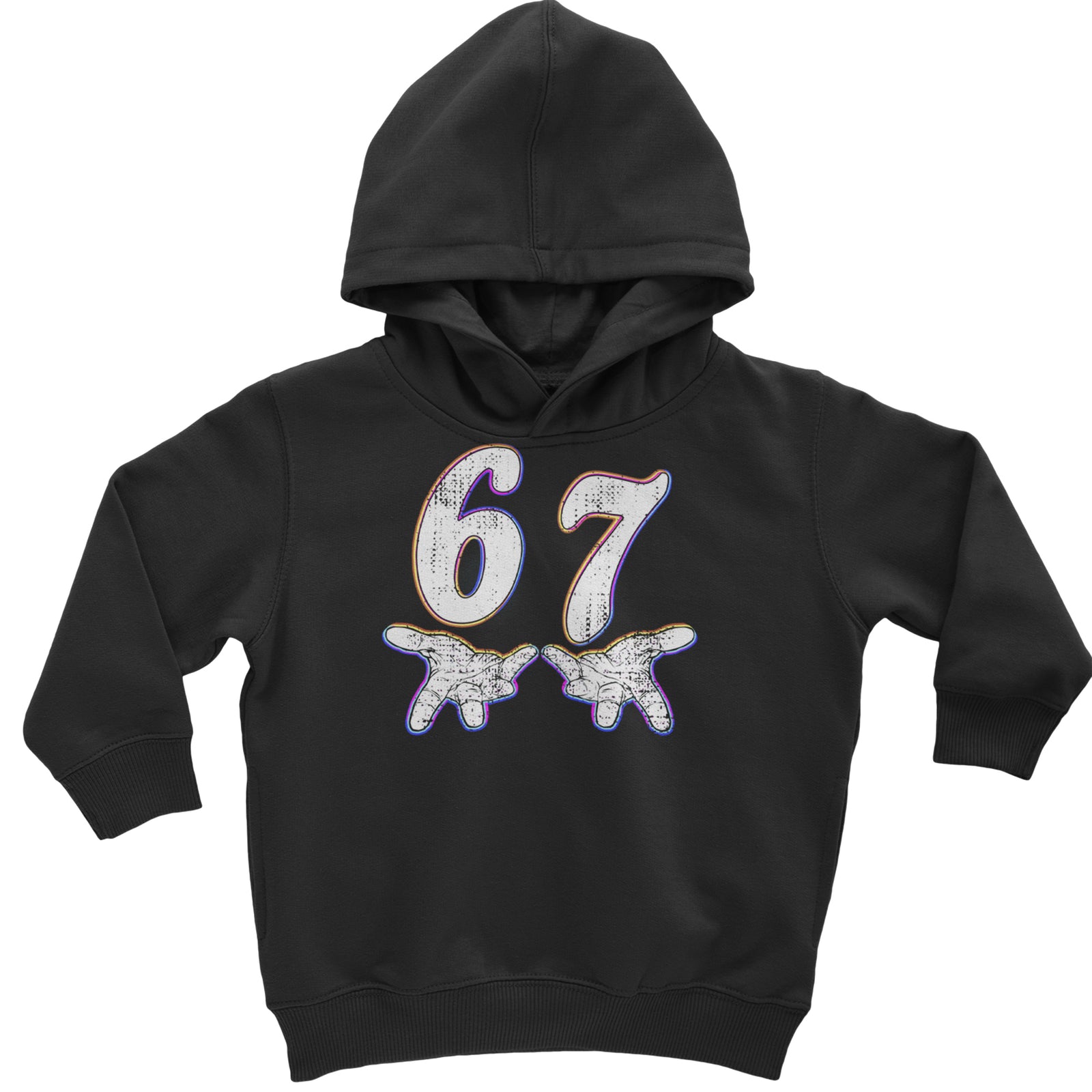 67 Hands Meme Viral Drill Toddler Hoodie Or Infant Fleece Romper Black