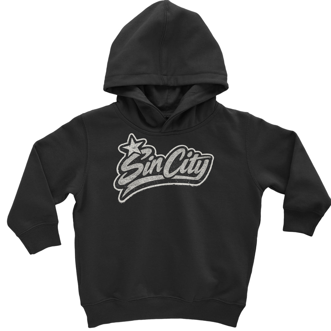 Sin City Vegas Retro Vintage Toddler Hoodie Or Infant Fleece Romper Black