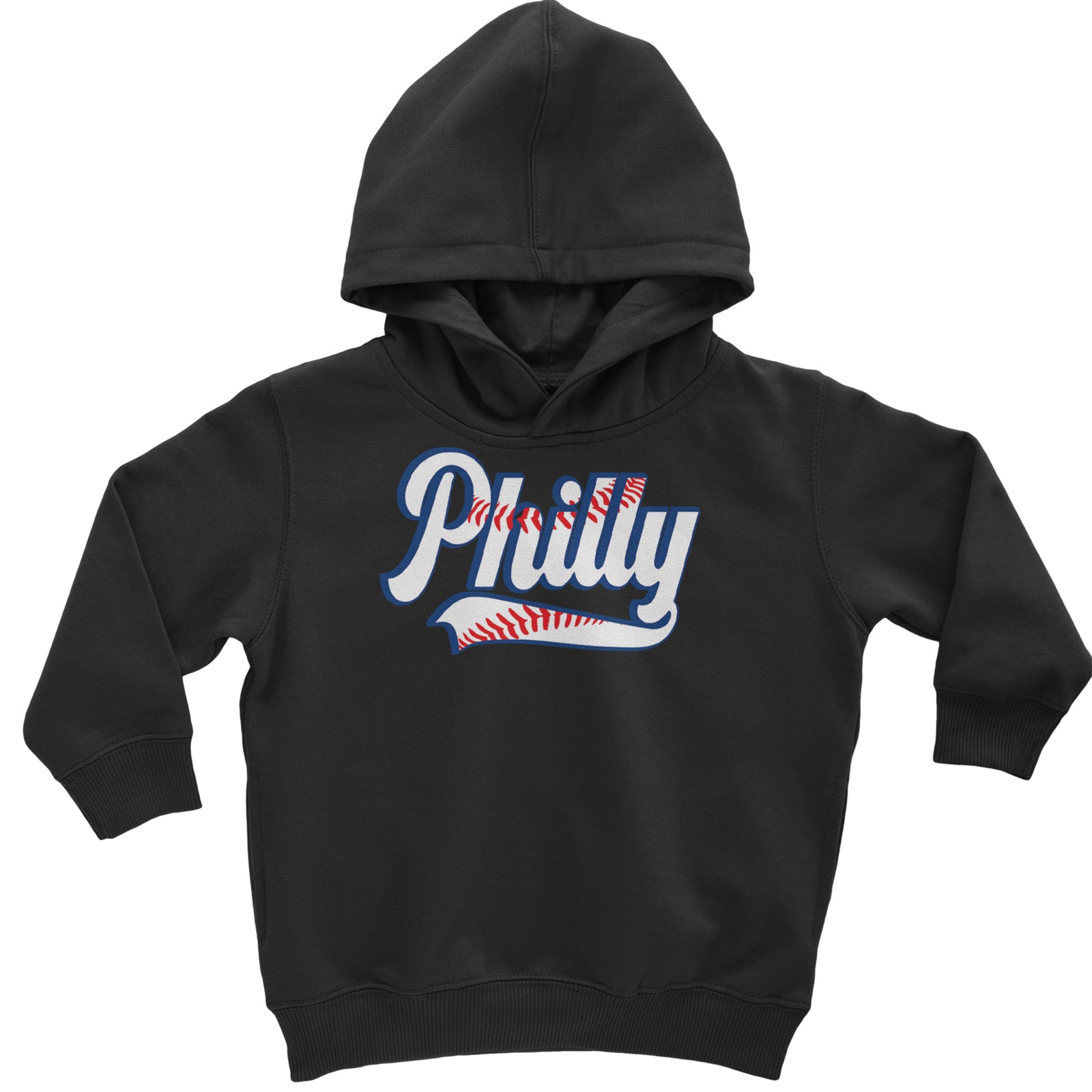 Philly Baseball Stitching Toddler Hoodie Or Infant Fleece Romper Black