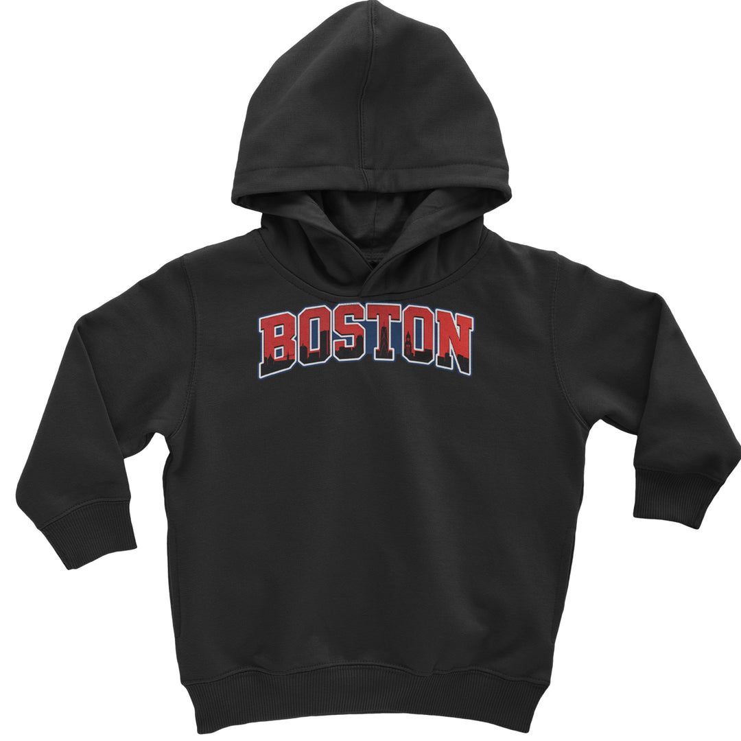 Boston City Pride Skyline Toddler Hoodie Or Infant Fleece Romper Black