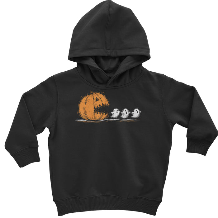 Pumpkin Pacman Chasing Ghosts Halloween Toddler Hoodie Or Infant Fleece Romper