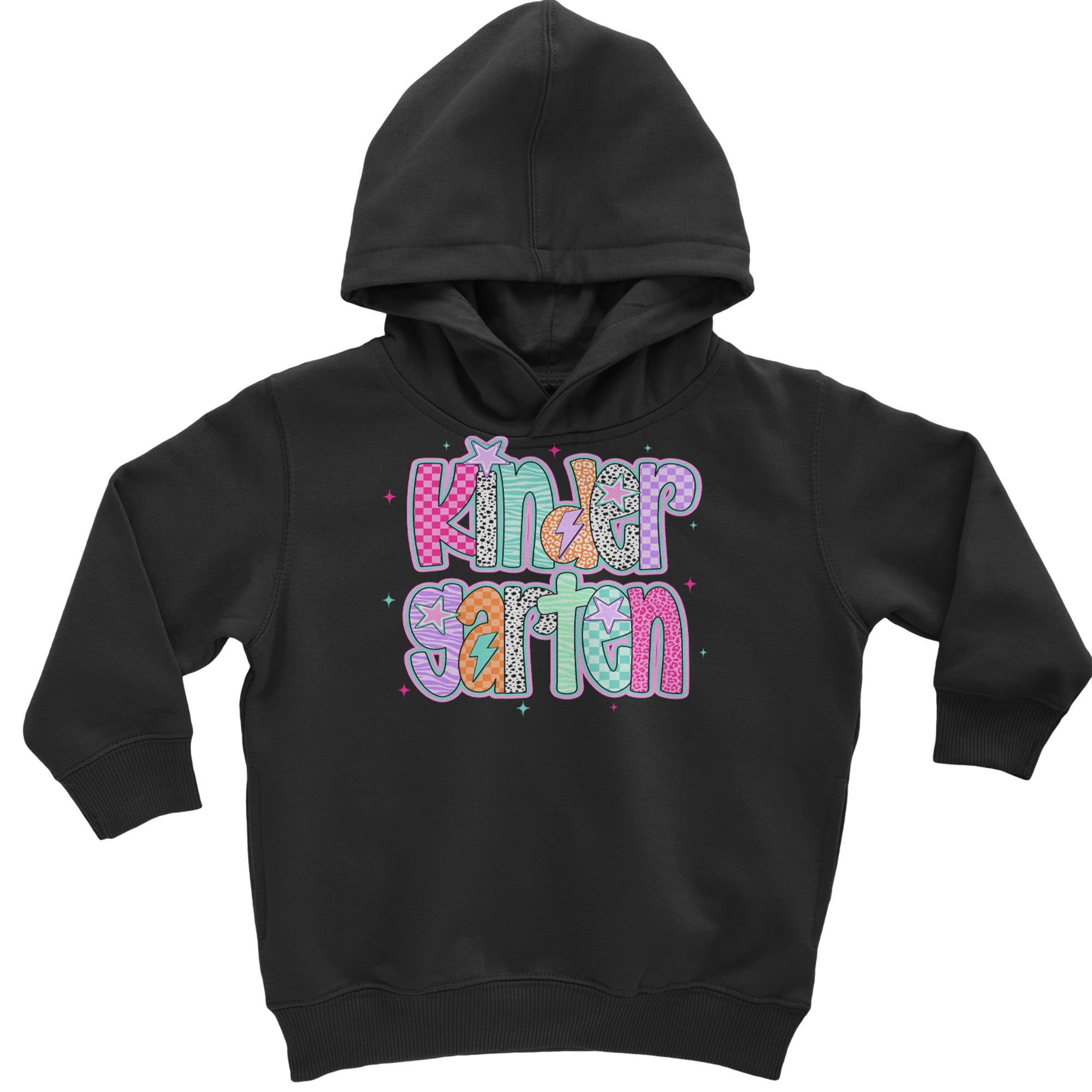 Kindergarten Cutie Colorful Back to School Toddler Hoodie Or Infant Fleece Romper Black