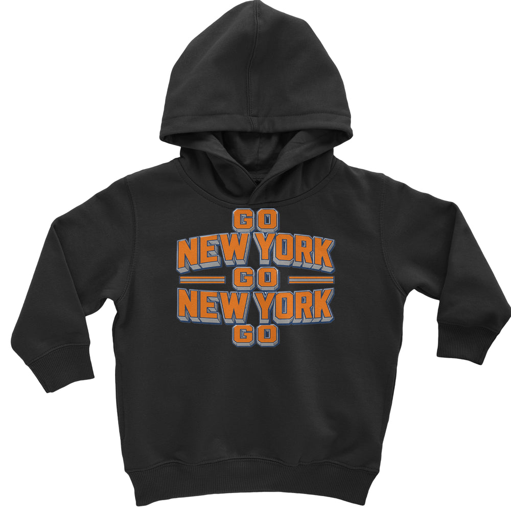 Go New York Go Basketball graphic on Toddler Hoodie and Baby Fleece Onesie in Black