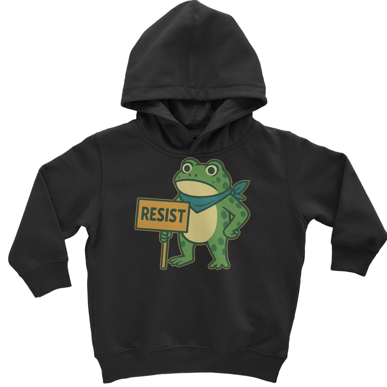 Sign Resist Meme Frog Protest Toddler Hoodie Or Infant Fleece Romper Black