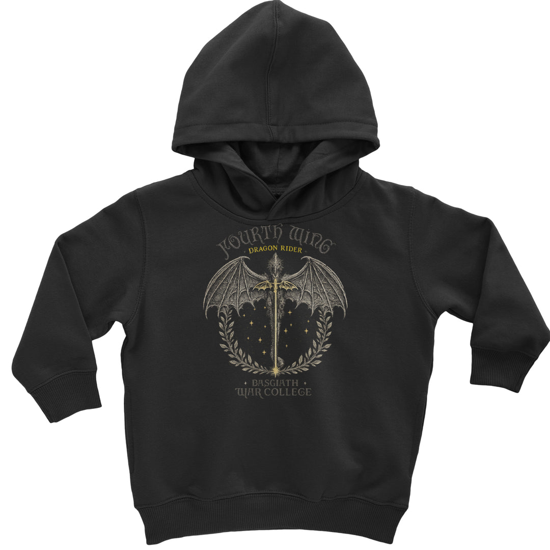 Vintage dragon with laurel and Basgiath War College text on Infant Fleece One-Piece or Toddler Pullover Fleece Hoodie