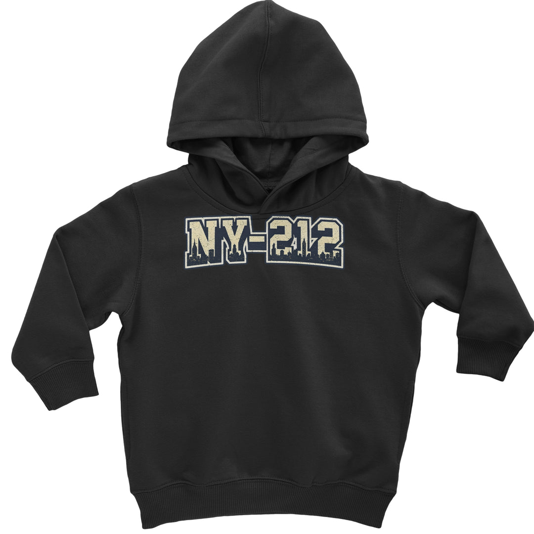 New York City 212 Area Code Skyline  Toddler Hoodie Or Infant Fleece Romper Black