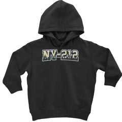 New York City 212 Area Code Skyline  Toddler Hoodie Or Infant Fleece Romper Black