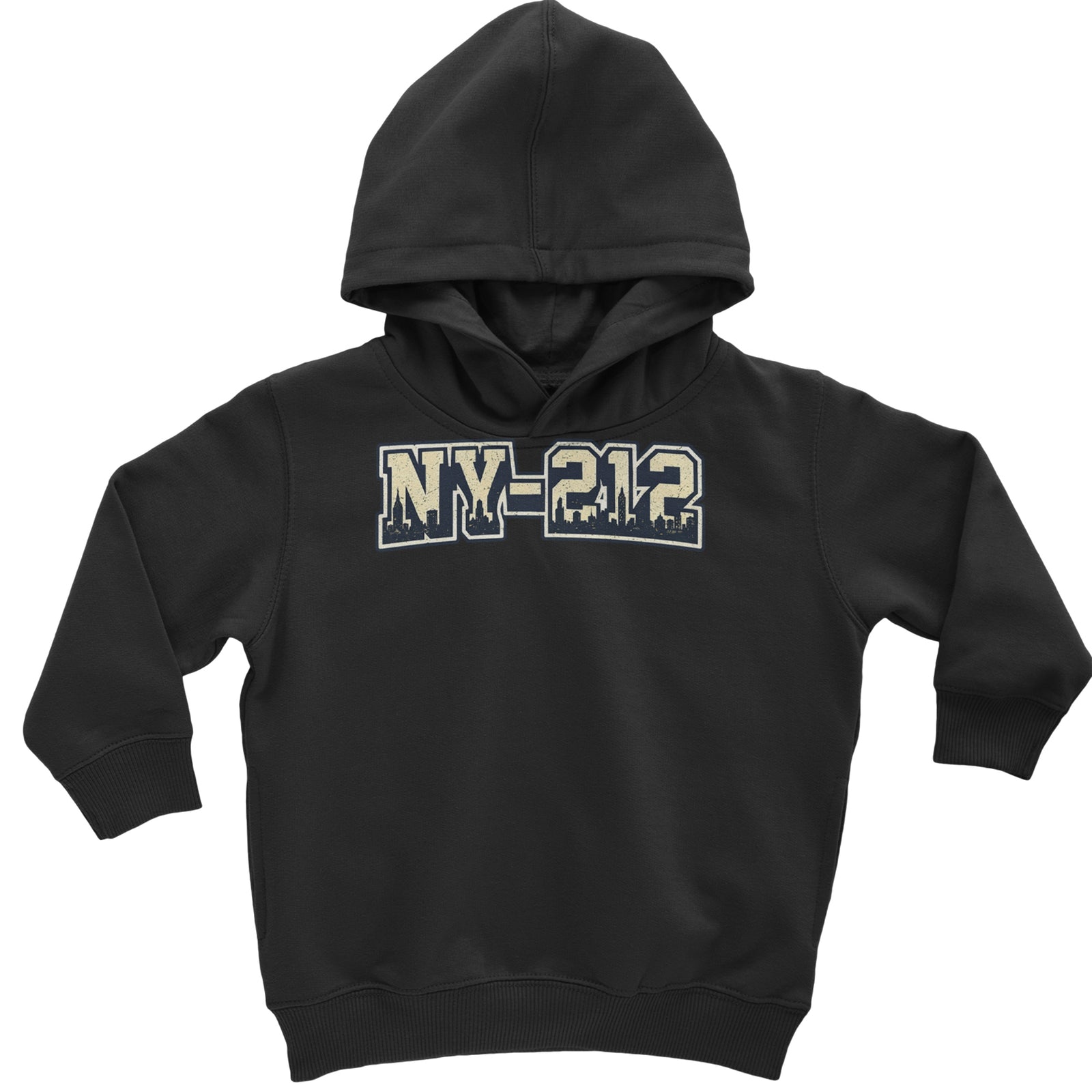 New York City 212 Area Code Skyline  Toddler Hoodie Or Infant Fleece Romper Black
