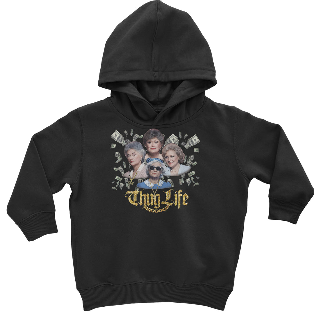 Golden Chain Thug Life Girls Toddler Hoodie Or Infant Fleece Romper Black